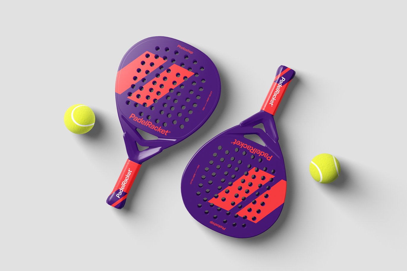平板网球拍设计样机 Padel Racket Mockups