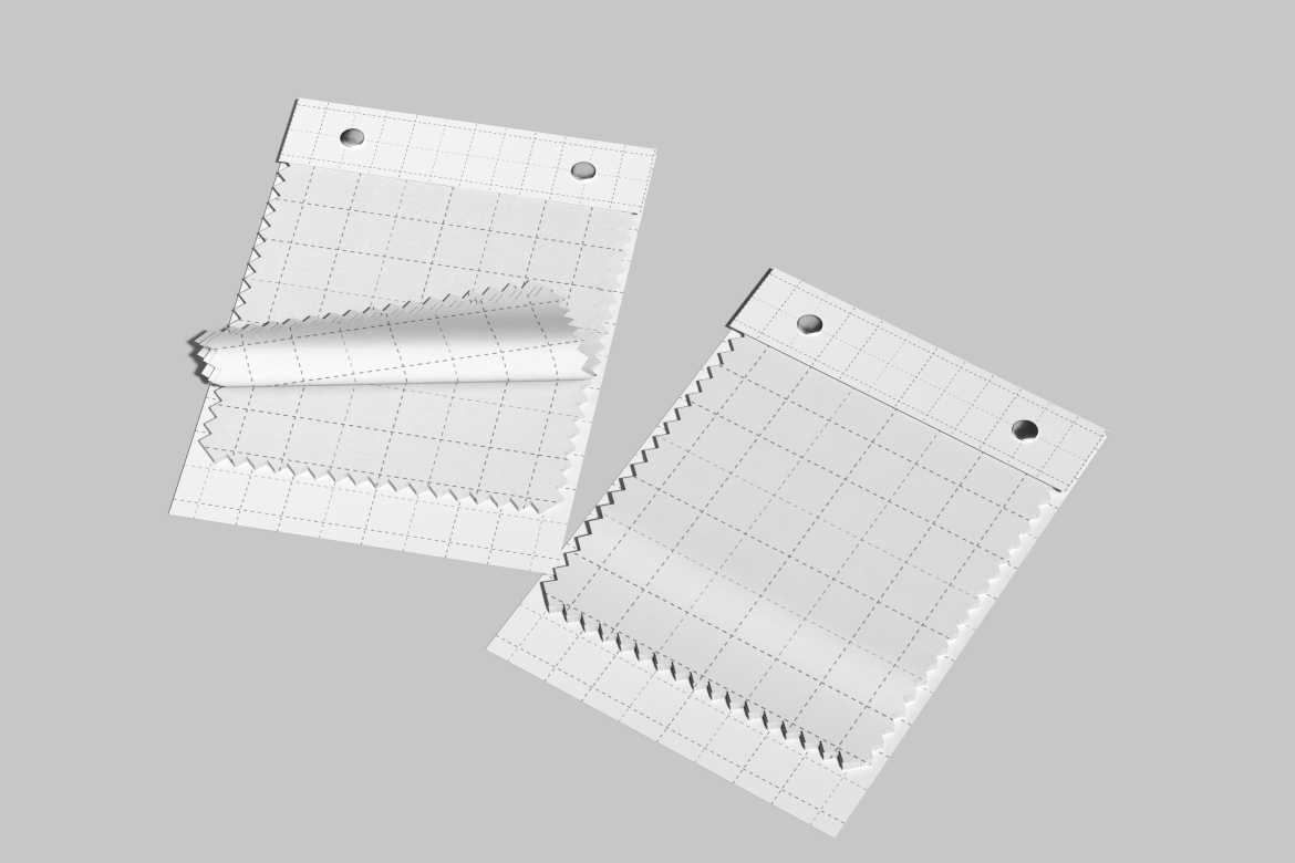 服装面料样本展示样机 Fabric Swatches Mockup