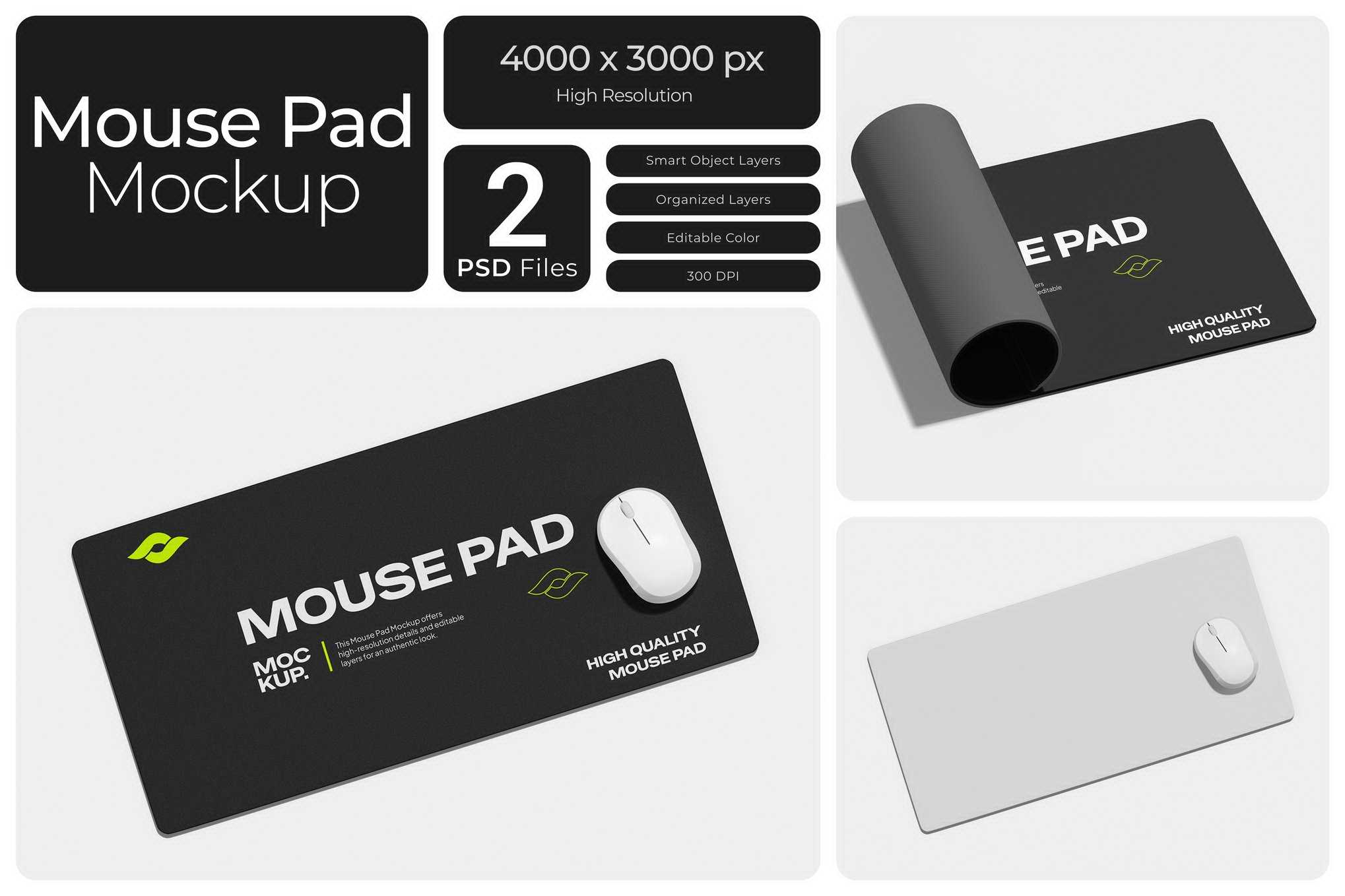 游戏鼠标垫设计展示样机 Mouse Pad Mockup