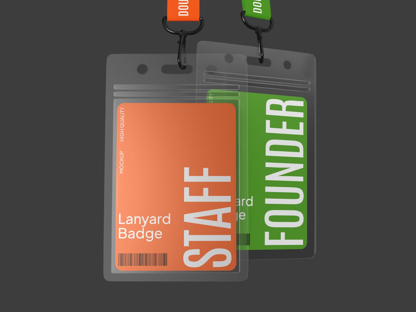 挂绳工牌设计展示样机 ID Lanyard Badge Mockup