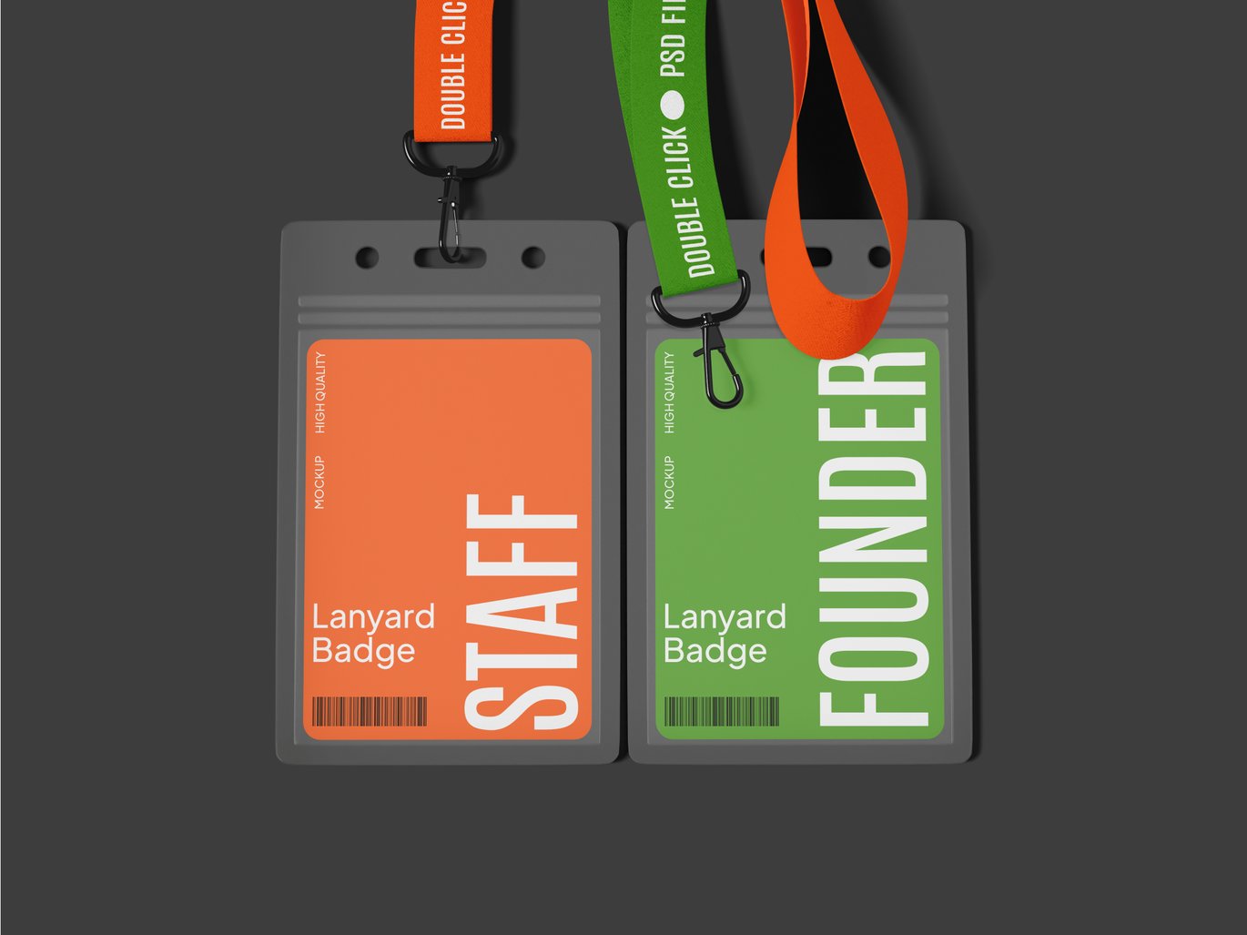 挂绳工牌设计展示样机 ID Lanyard Badge Mockup