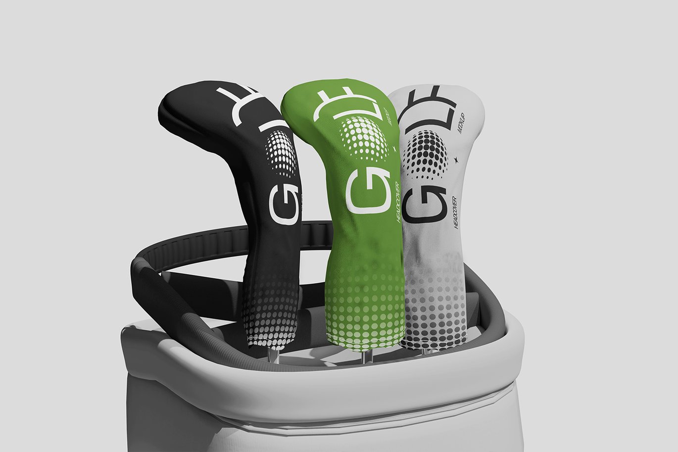 高尔夫球杆头套设计样机 Head Cover Stick Golf Mockup