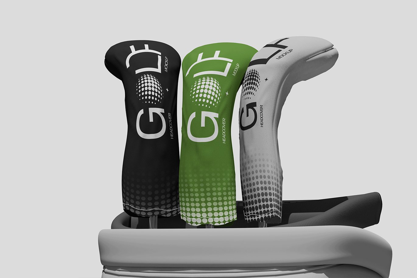 高尔夫球杆头套设计样机 Head Cover Stick Golf Mockup