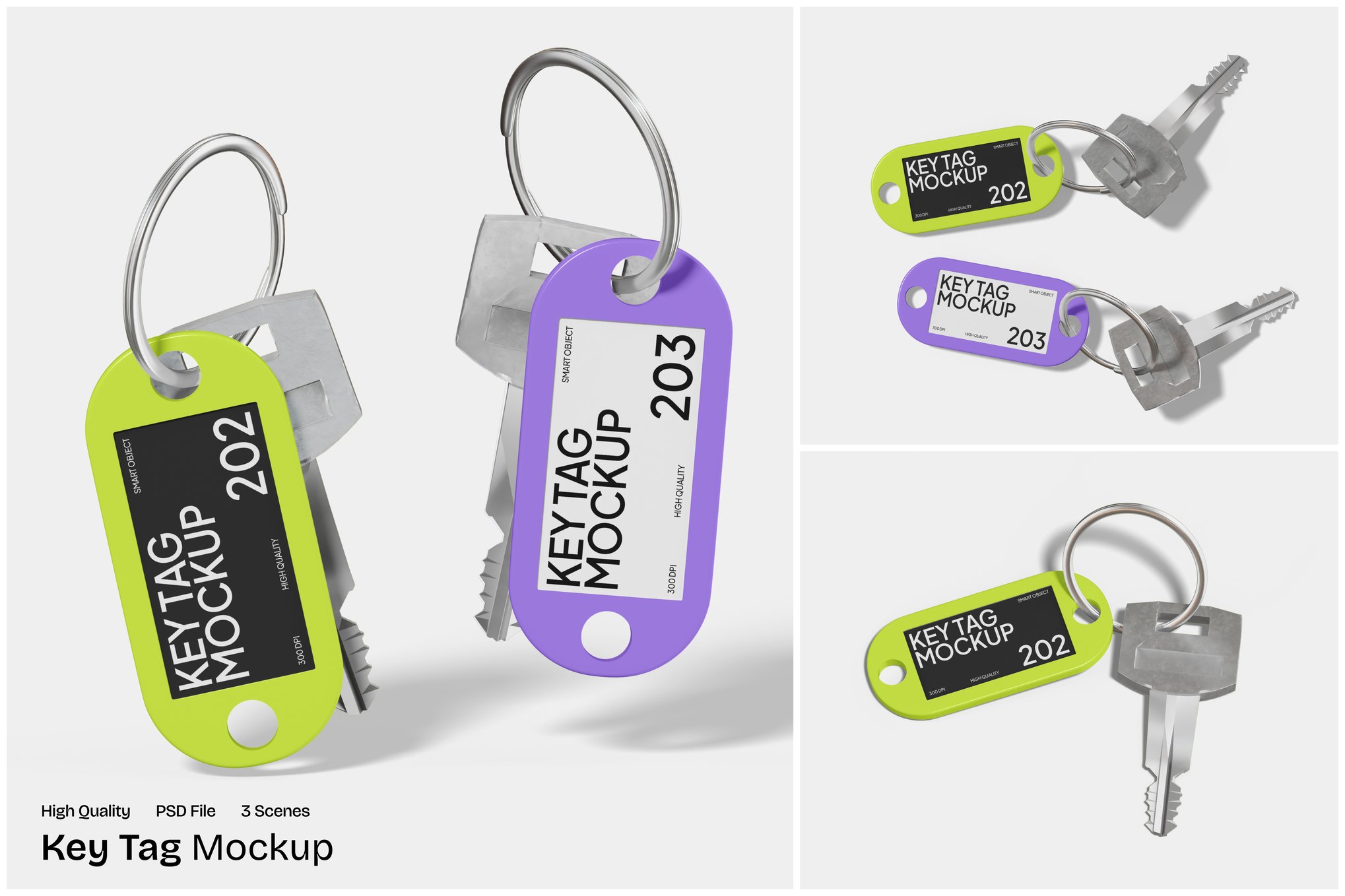 钥匙挂牌设计样机 Key Tag Mockup