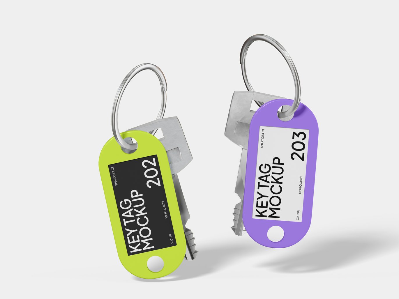 钥匙挂牌设计样机 Key Tag Mockup