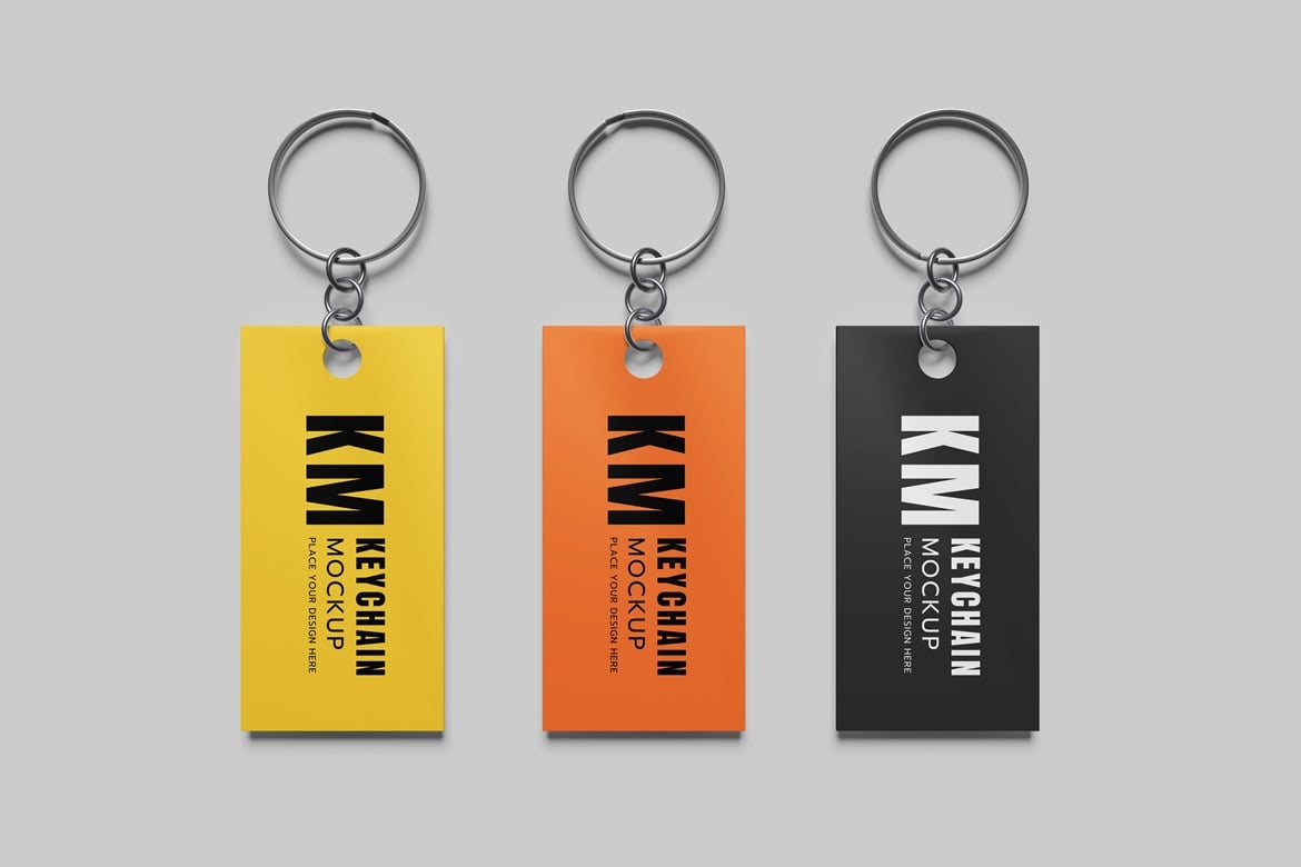 创意钥匙扣设计展示样机 Keychain Mockup