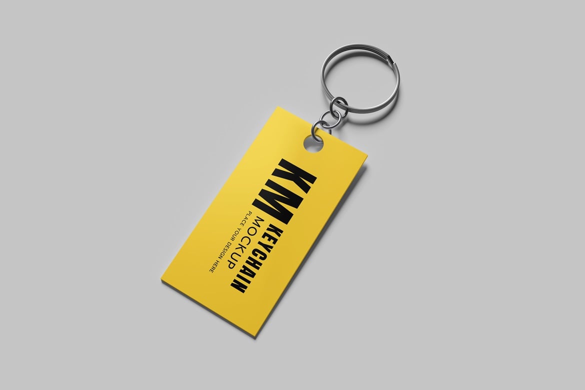 创意钥匙扣设计展示样机 Keychain Mockup