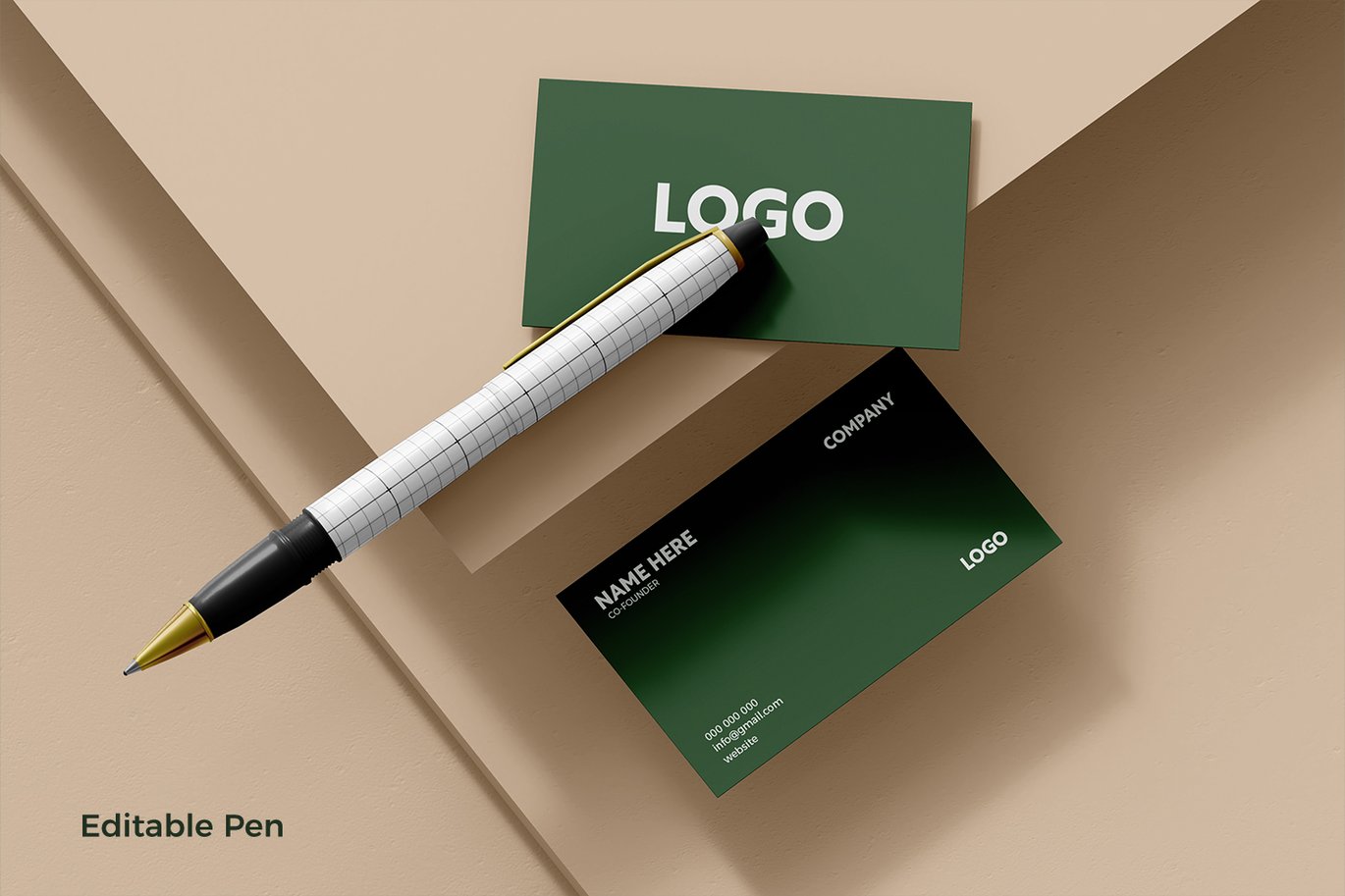新版名片设计展示样机 New Business Card Mockup