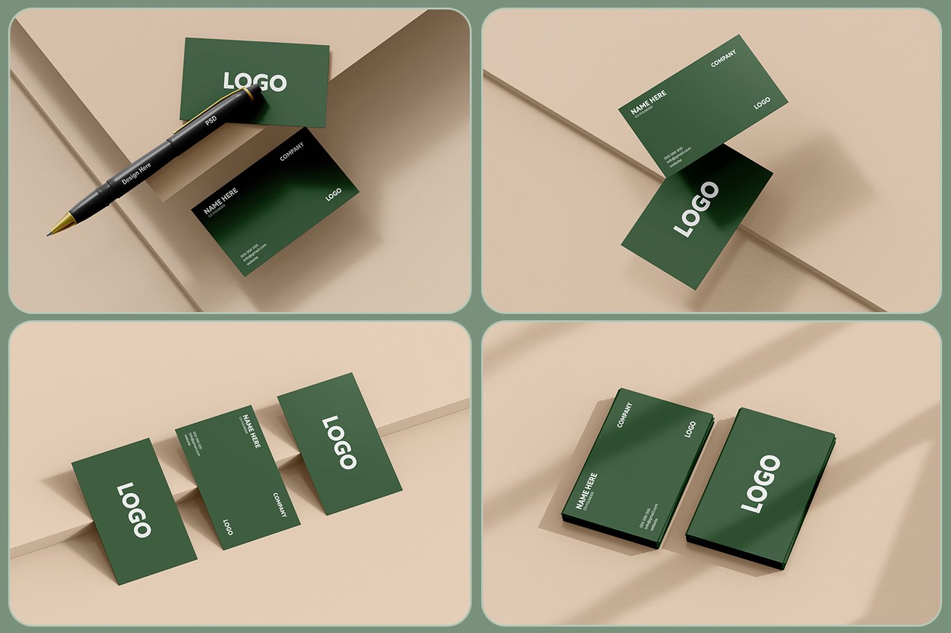 新版名片设计展示样机 New Business Card Mockup