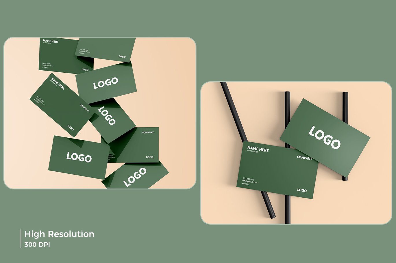 新版名片设计展示样机 New Business Card Mockup