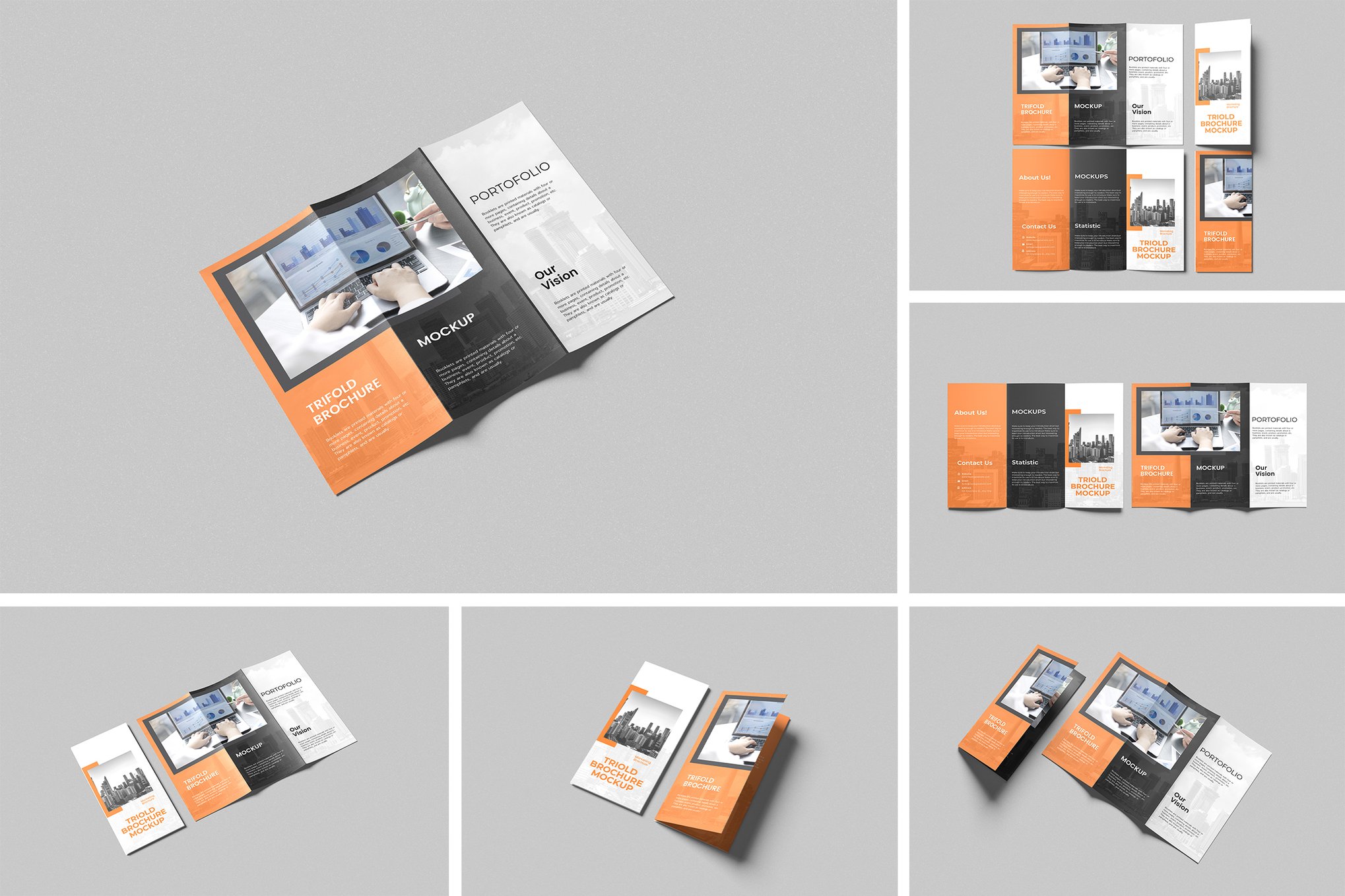 三折页宣传册设计样机 Trifold Brochure Mockup