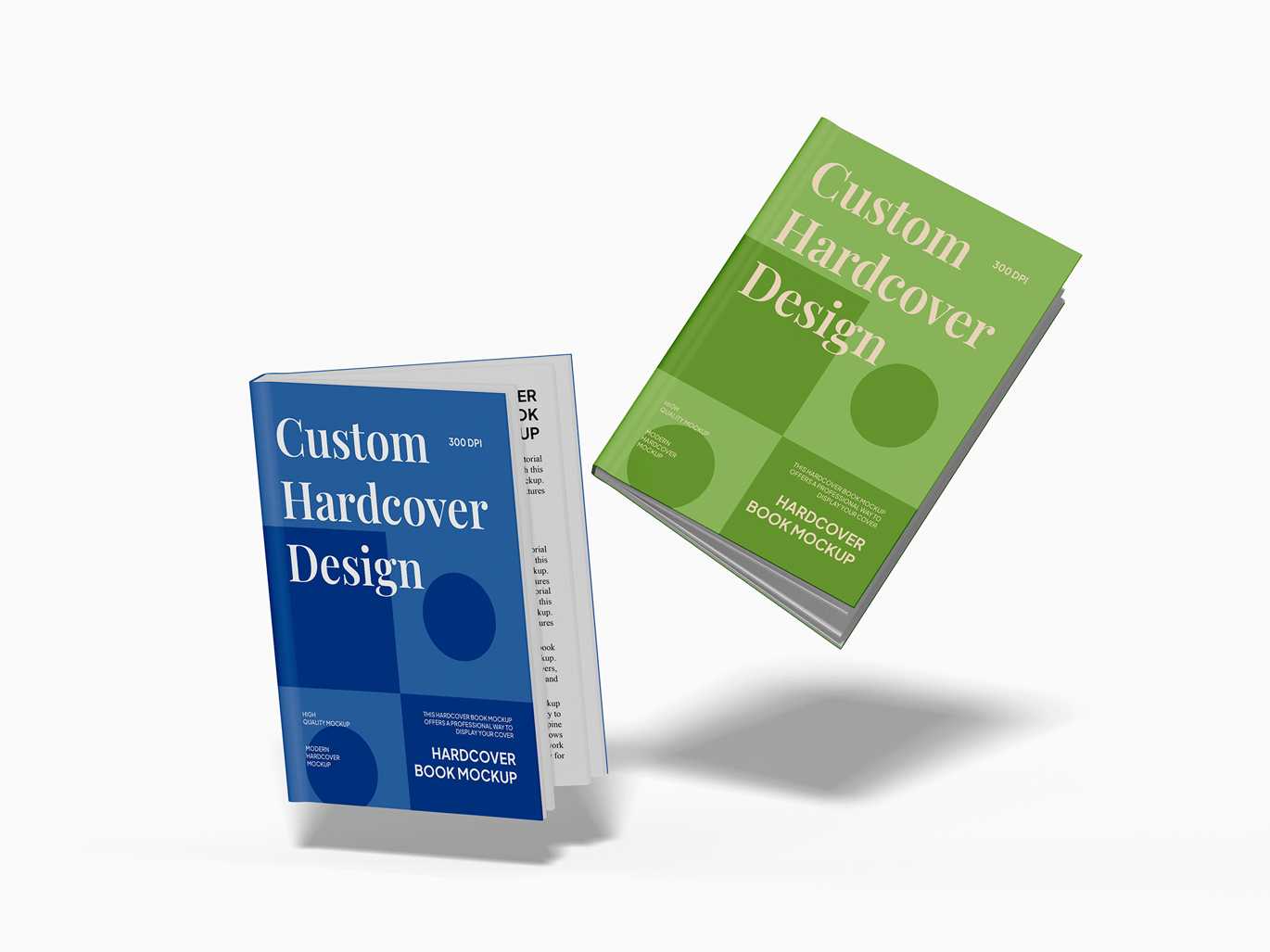 漂浮精装书籍展示样机 Flying Hardcover Book Mockup