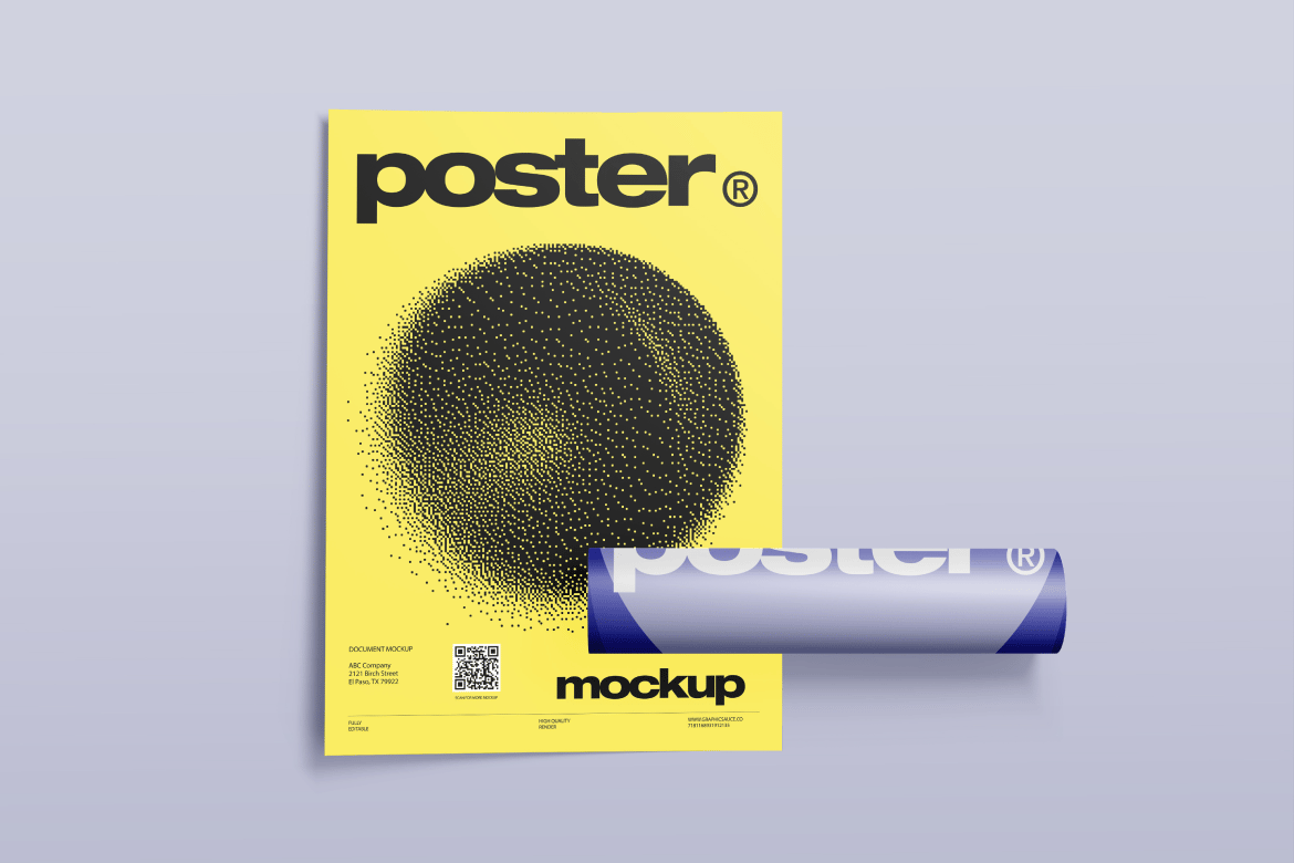 印刷海报展示样机 Poster Mockup