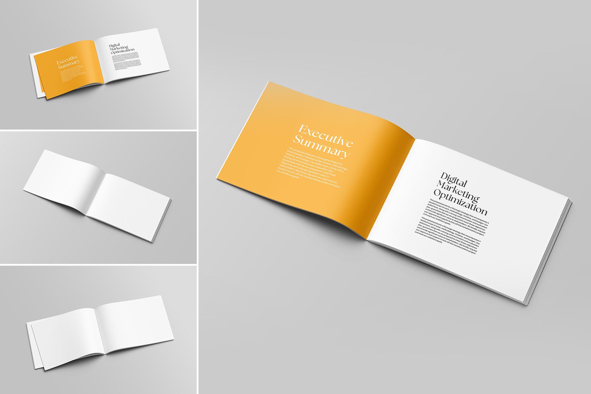 横版杂志画册展示样机 Landscape Magazine Mockup