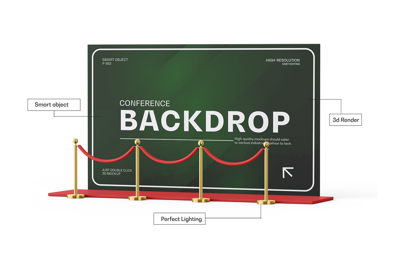 活动背景横幅展示样机 Event Backdrop Banner Mockup