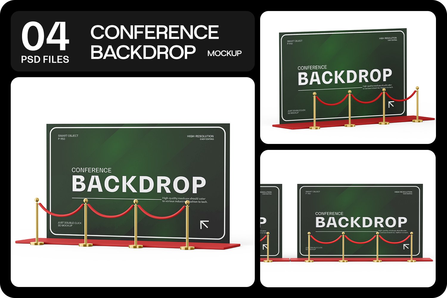 活动背景横幅展示样机 Event Backdrop Banner Mockup