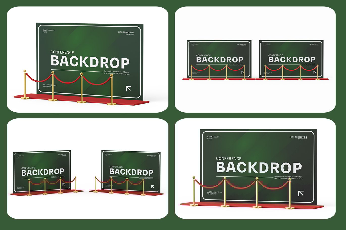 活动背景横幅展示样机 Event Backdrop Banner Mockup