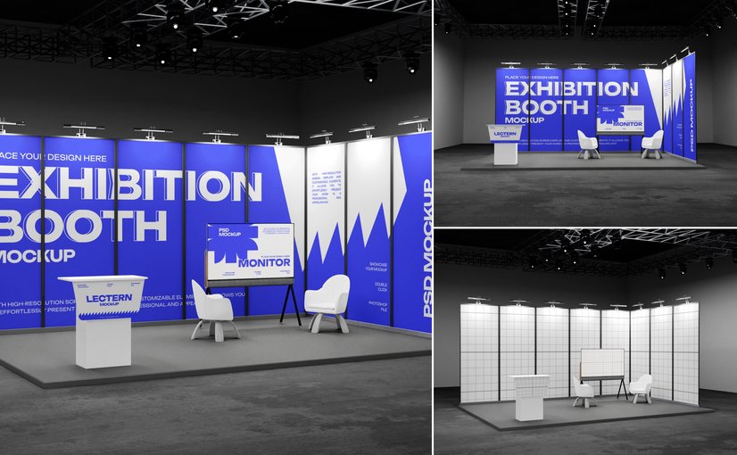 展会展位设计展示样机 Exhibition Booth Mockup