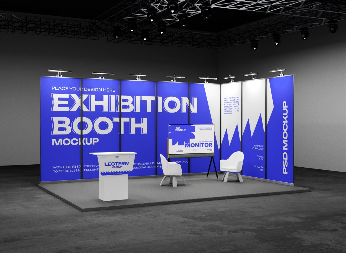 展会展位设计展示样机 Exhibition Booth Mockup