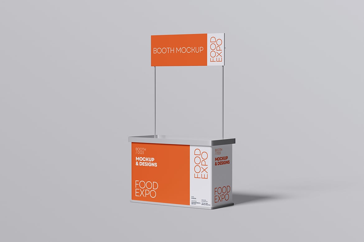 独立展位设计样机 Stand Booth Mockup