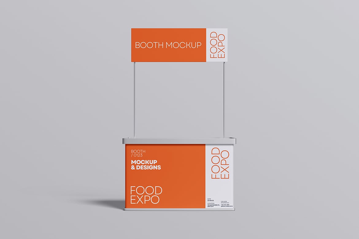 独立展位设计样机 Stand Booth Mockup