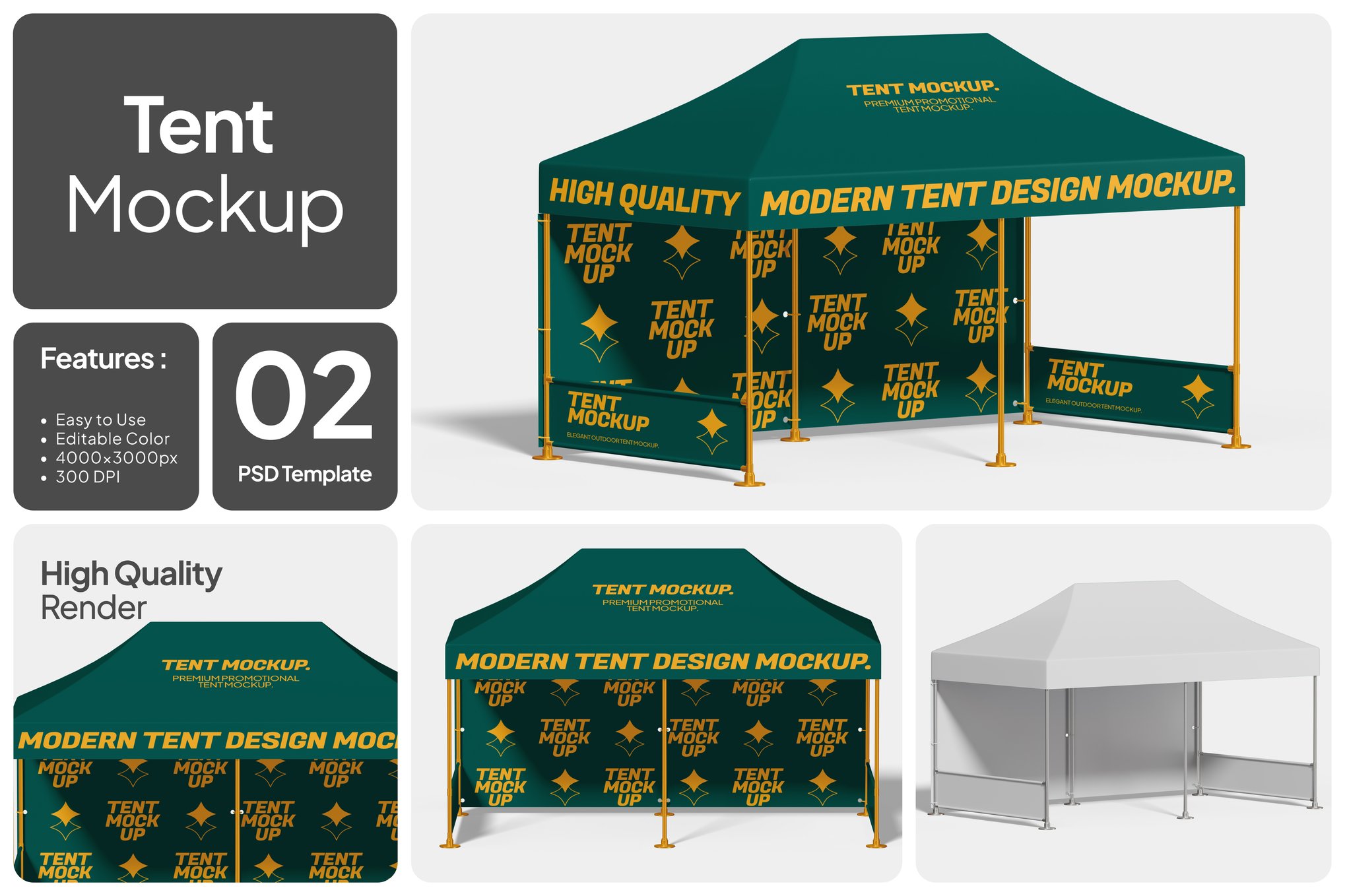户外帐篷场景展示样机 Tent Mockup