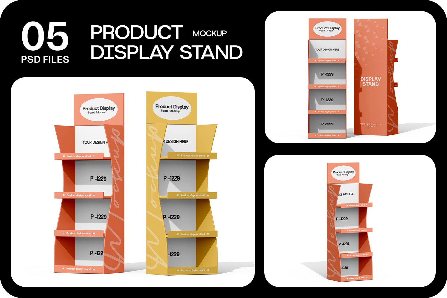 促销产品展示架样机 Promotional Product Display Stand Mockup