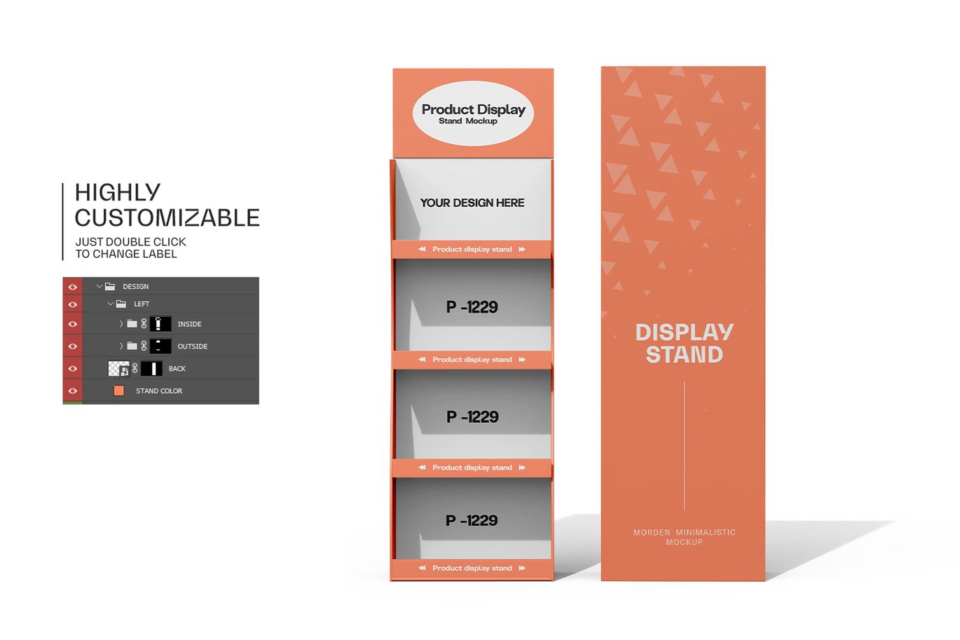 促销产品展示架样机 Promotional Product Display Stand Mockup