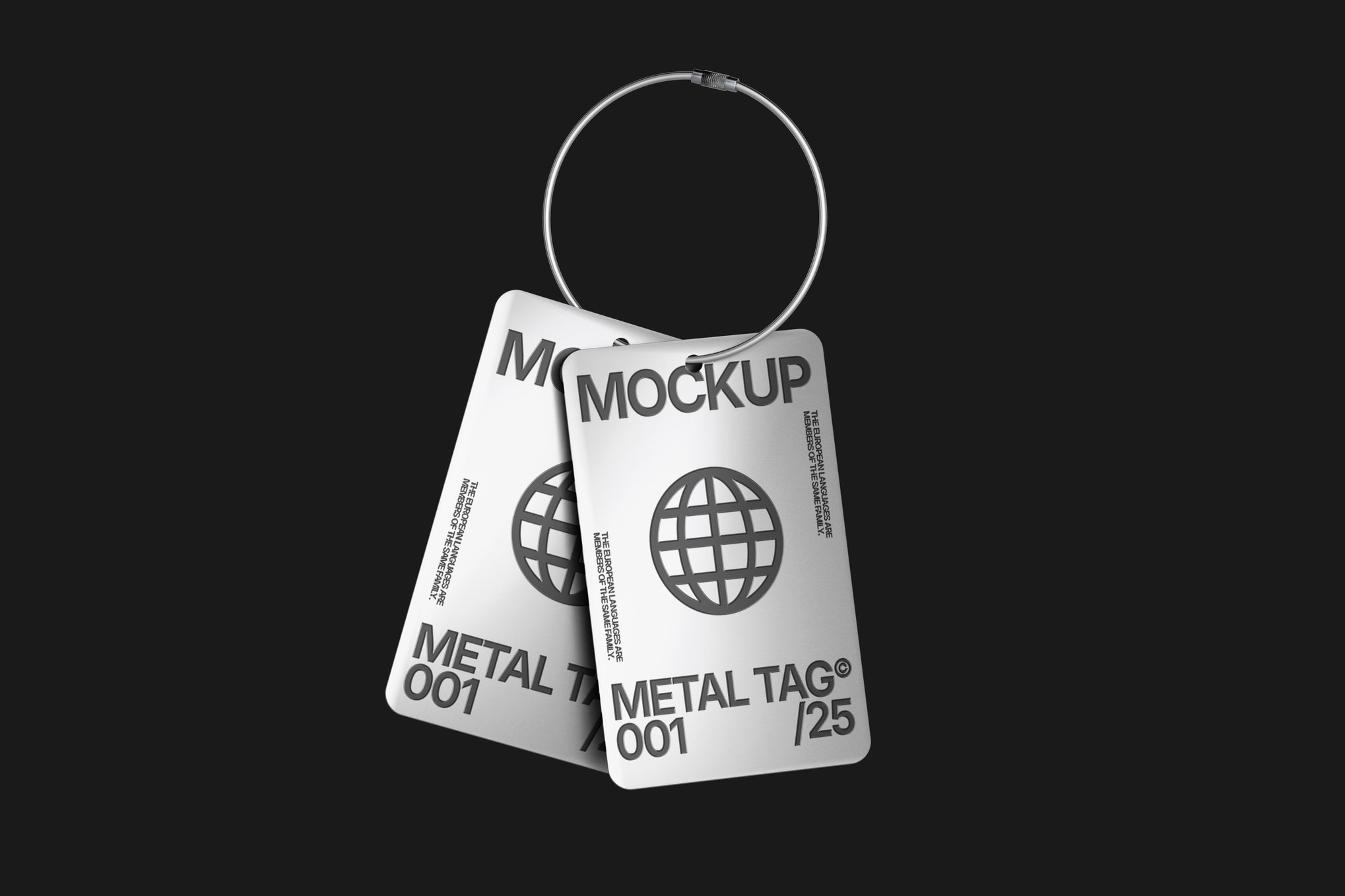 金属标签挂牌设计样机 Metal Label Tag Mockup