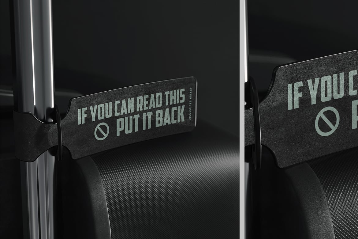 皮质行李牌标签样机 Leather Luggage Tag Mockup