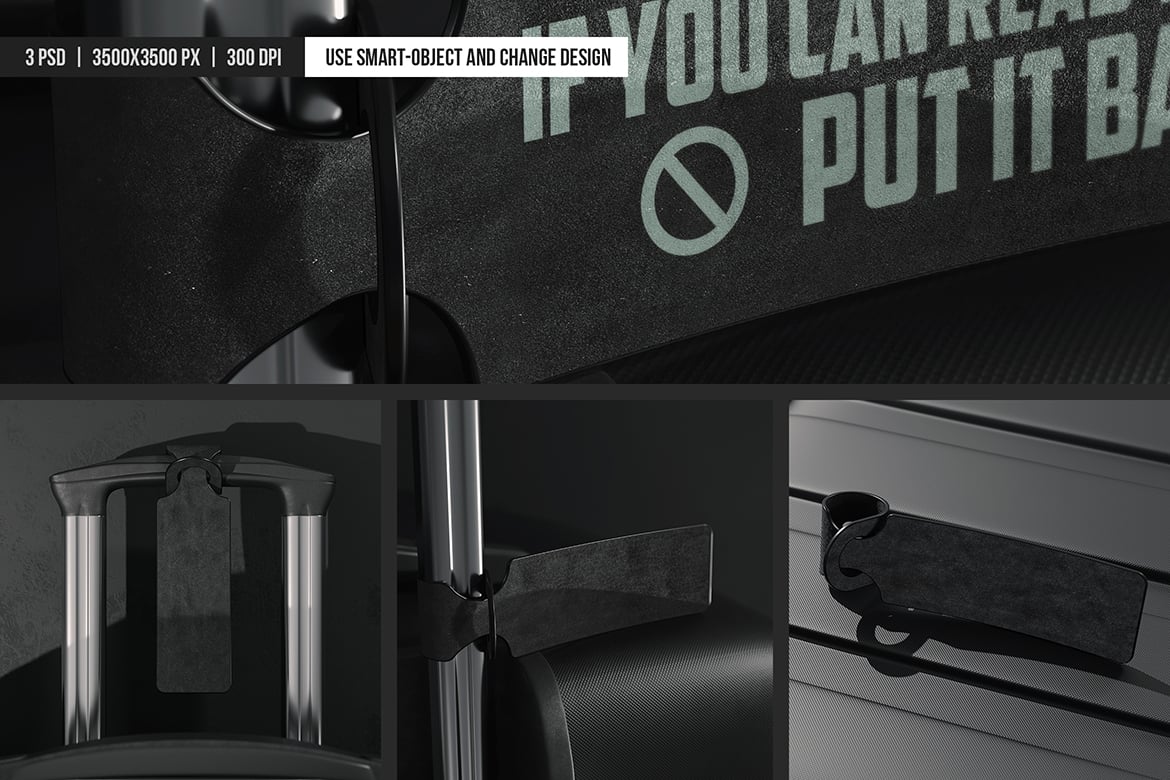 皮质行李牌标签样机 Leather Luggage Tag Mockup