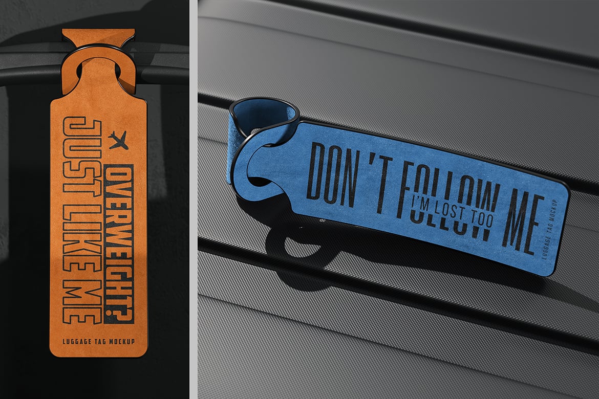 皮质行李牌标签样机 Leather Luggage Tag Mockup插图4 皮质行李牌标签样机 Leather Luggage Tag Mockup