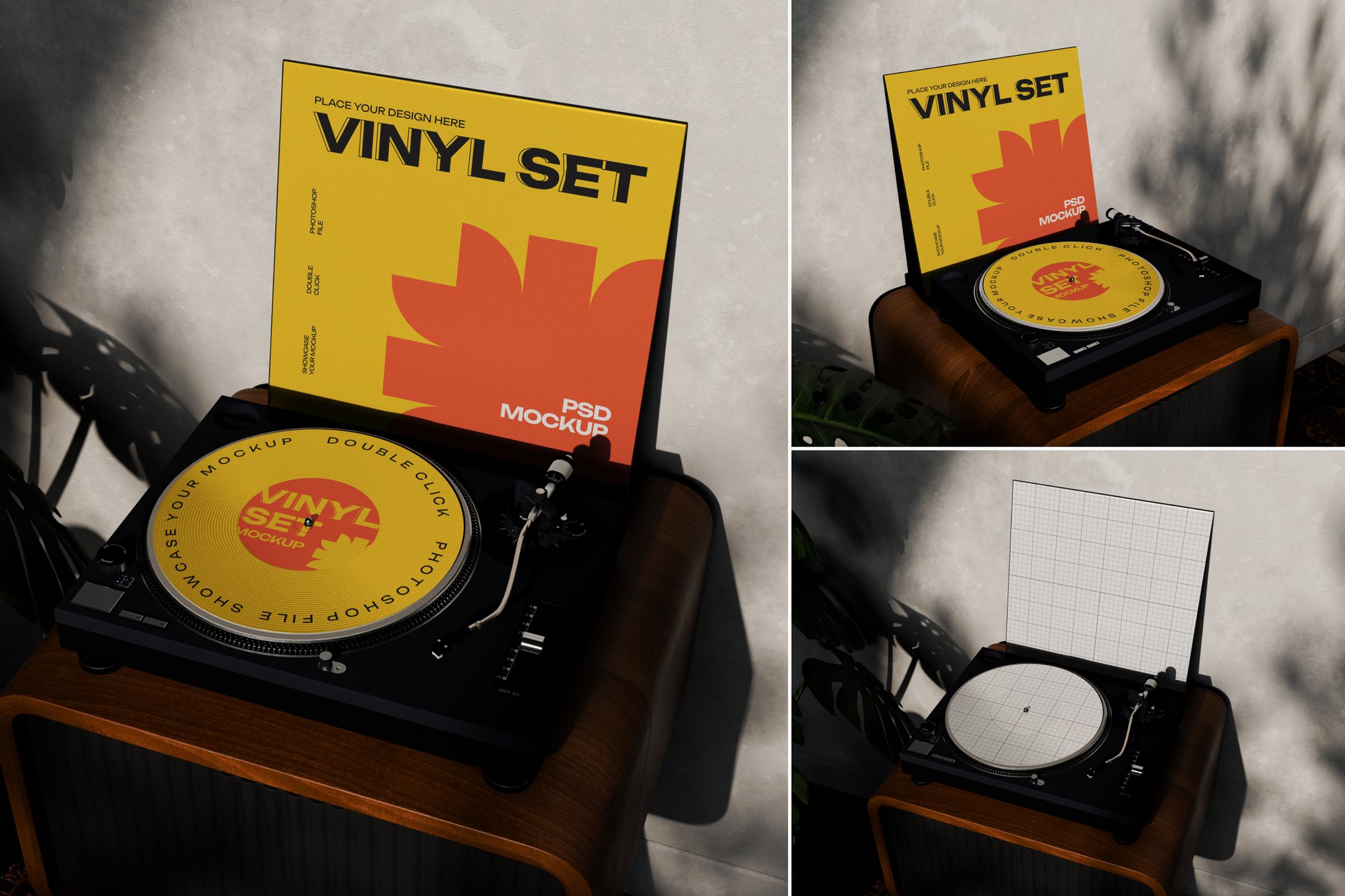 黑胶唱片包装展示样机 Vinyl Record Mockup
