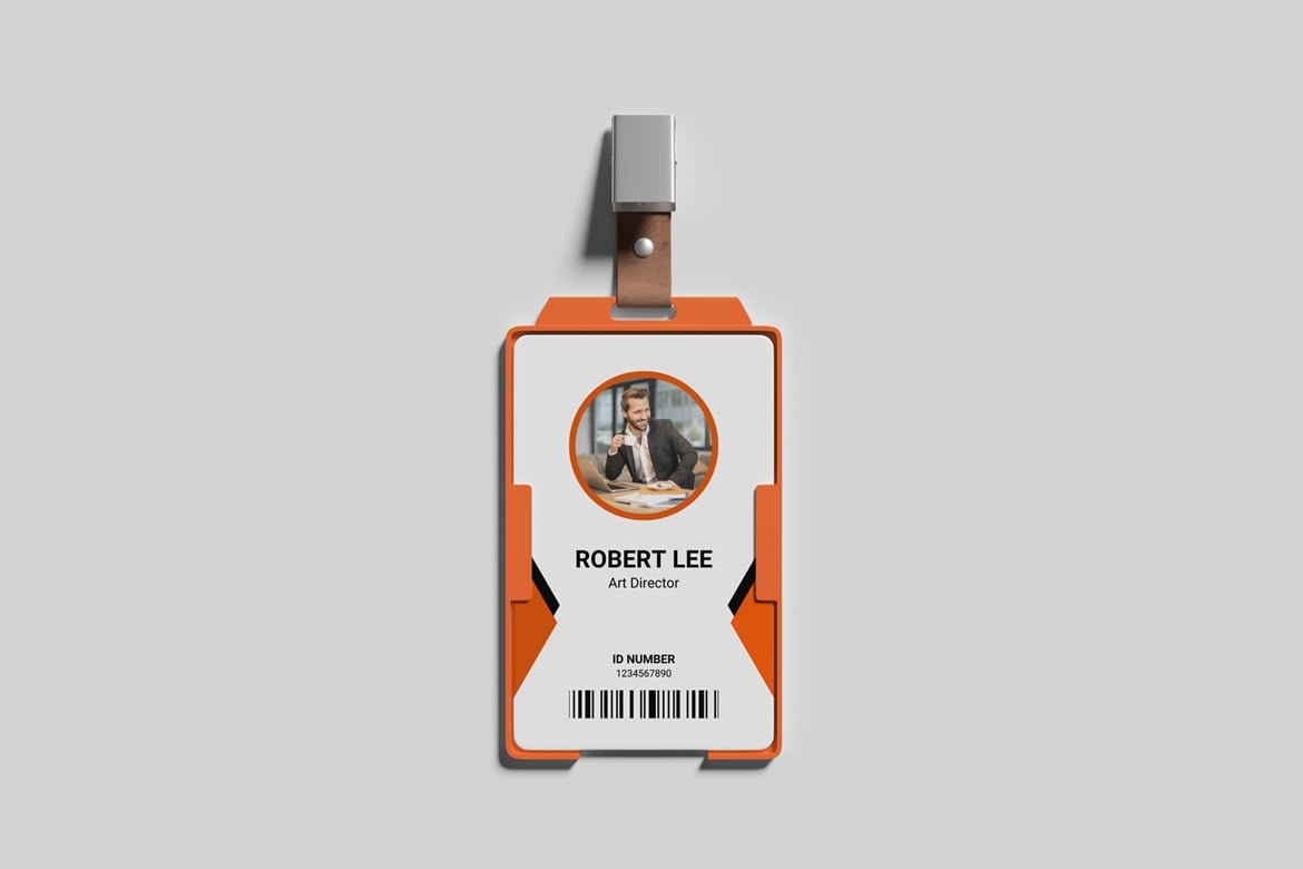 工牌卡套设计展示样机 ID Card Holder Mockup