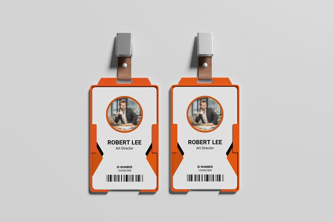 工牌卡套设计展示样机 ID Card Holder Mockup