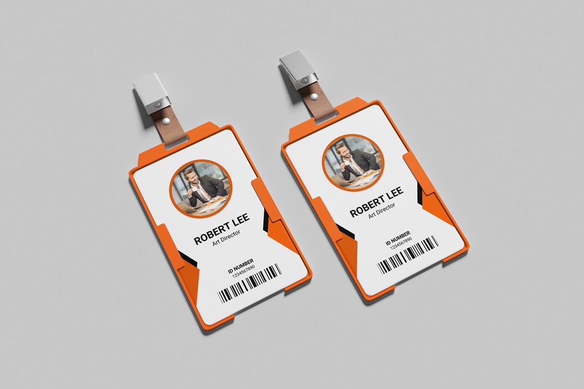 工牌卡套设计展示样机 ID Card Holder Mockup