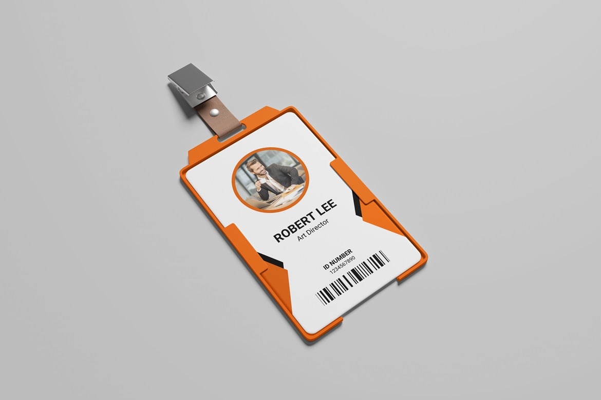 工牌卡套设计展示样机 ID Card Holder Mockup