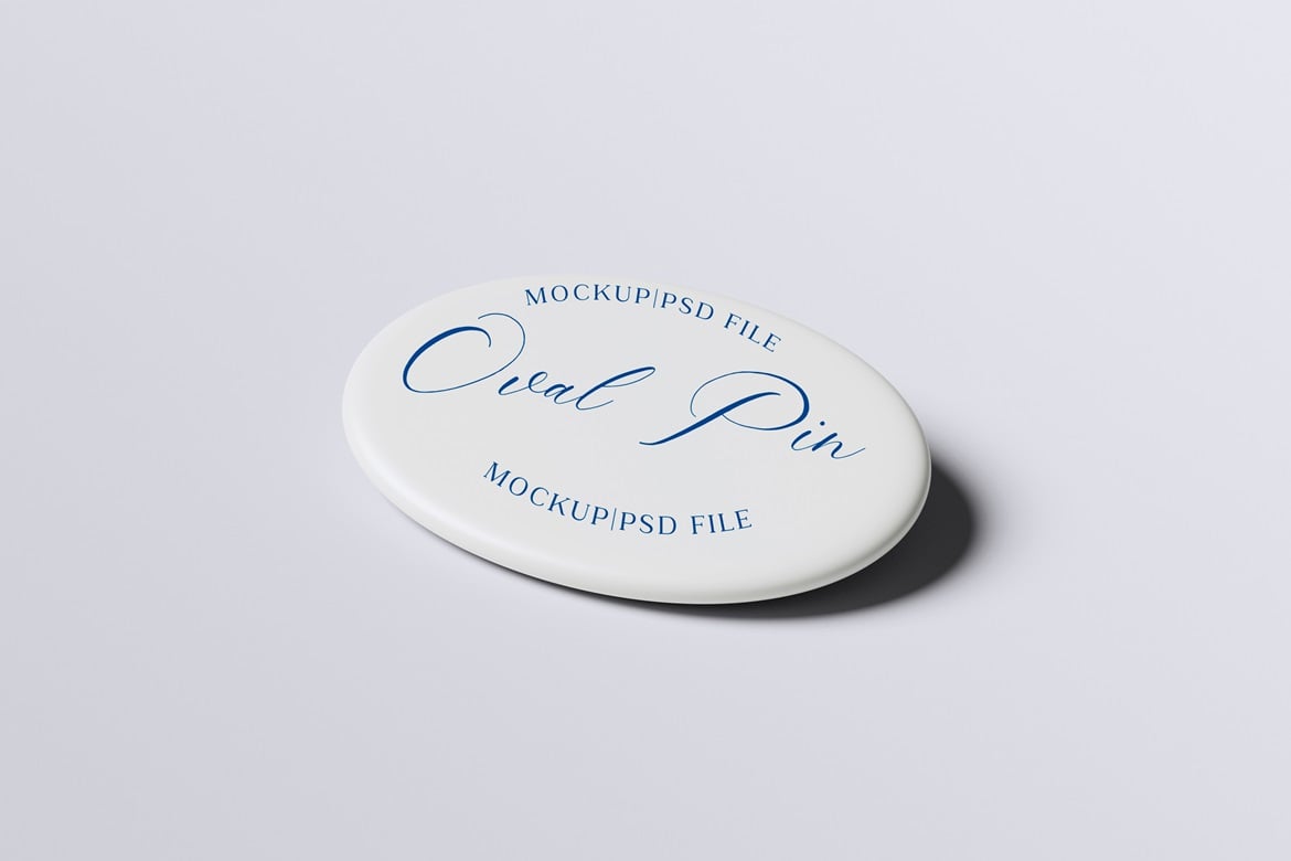 椭圆形珐琅徽章样机 Oval Pin Mockup