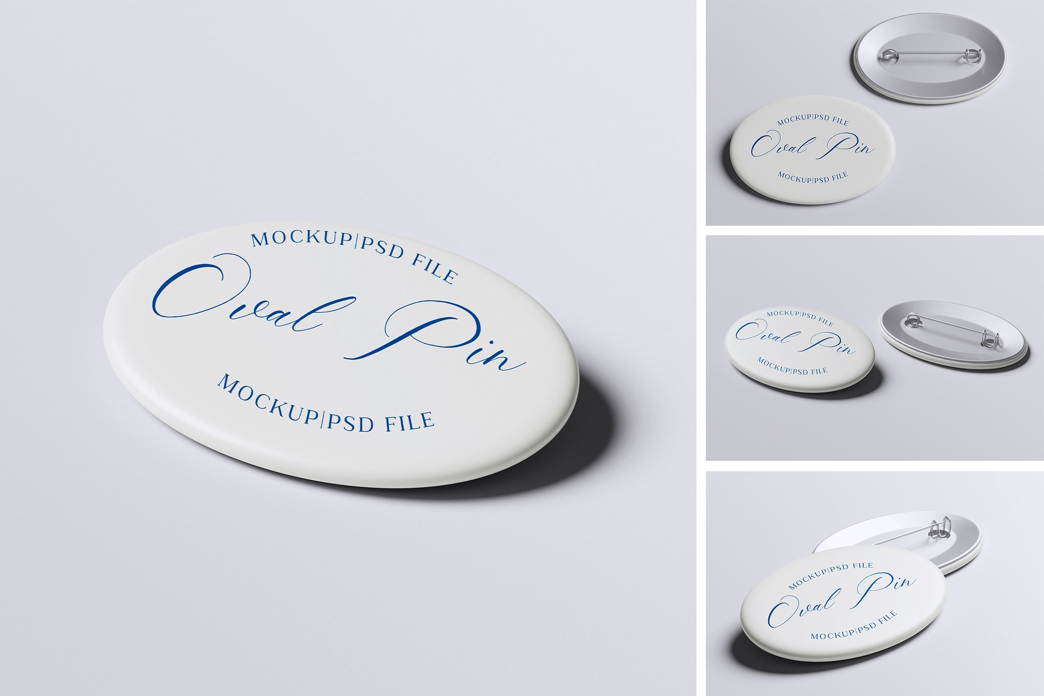 椭圆形珐琅徽章样机 Oval Pin Mockup