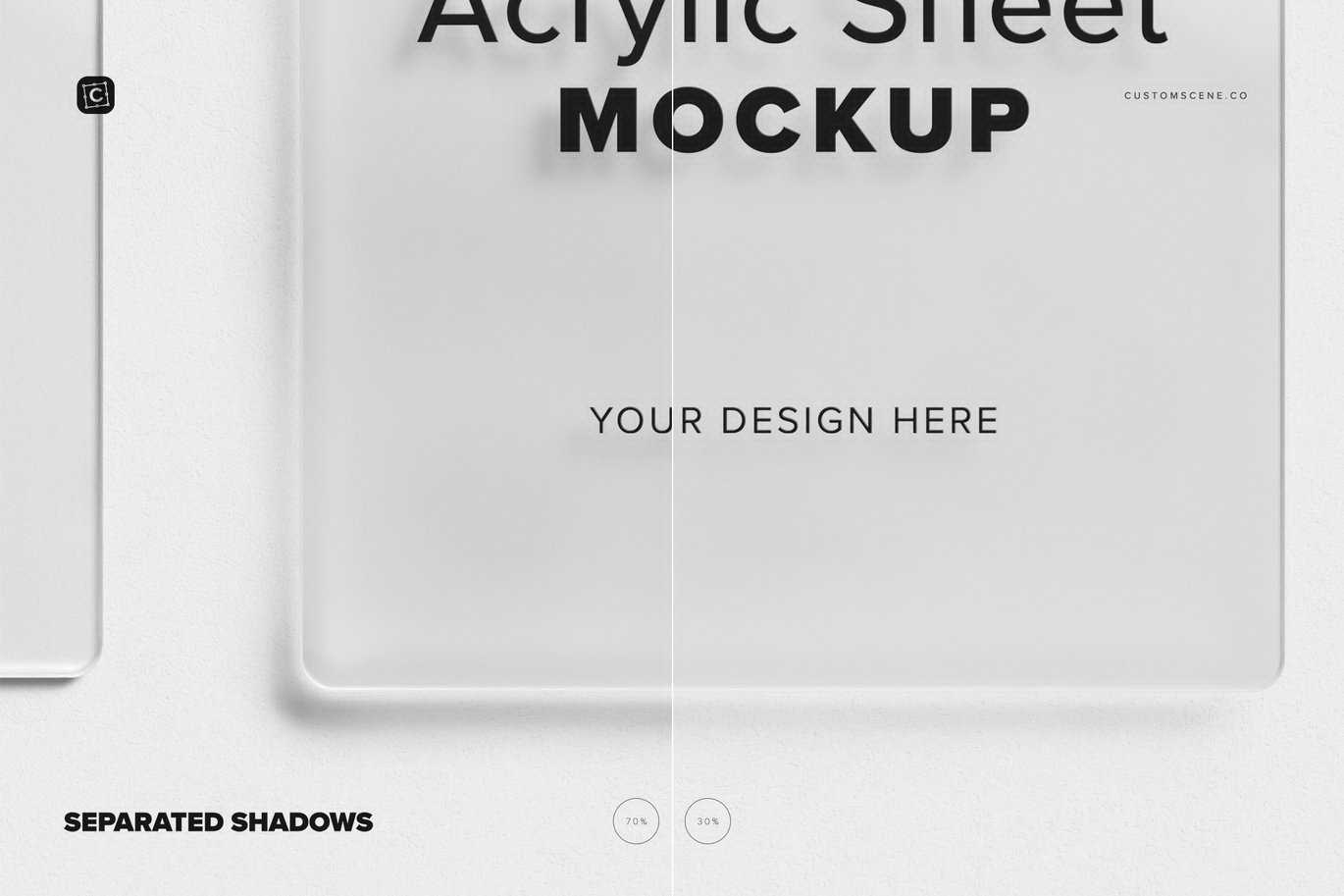 5x7英寸透明亚克力标牌展示样机 5x7in Transparent Acrylic Sign Mockup