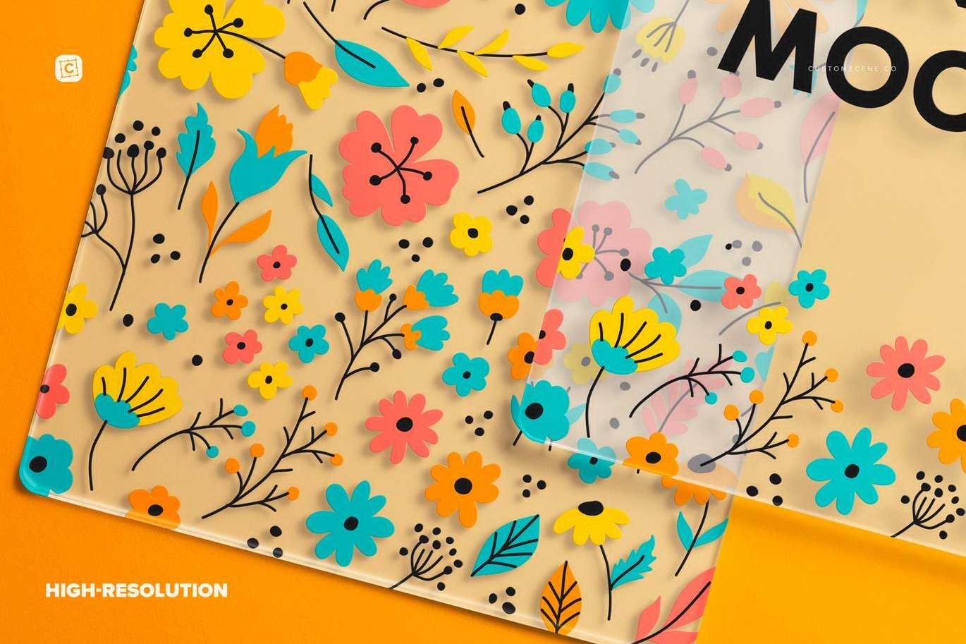 5x7英寸透明亚克力标牌展示样机 5x7in Transparent Acrylic Sign Mockup