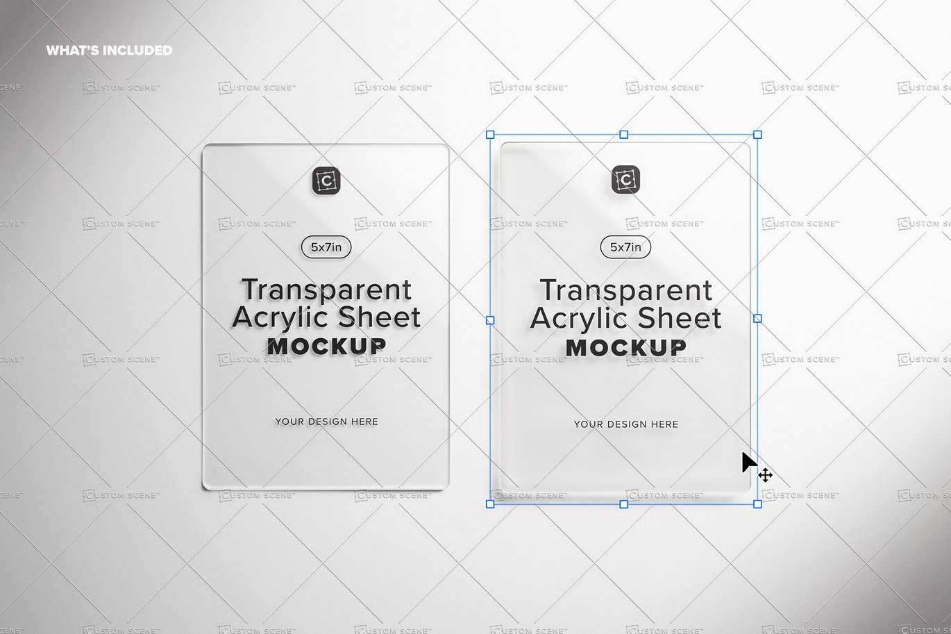 5x7英寸透明亚克力标牌展示样机 5x7in Transparent Acrylic Sign Mockup