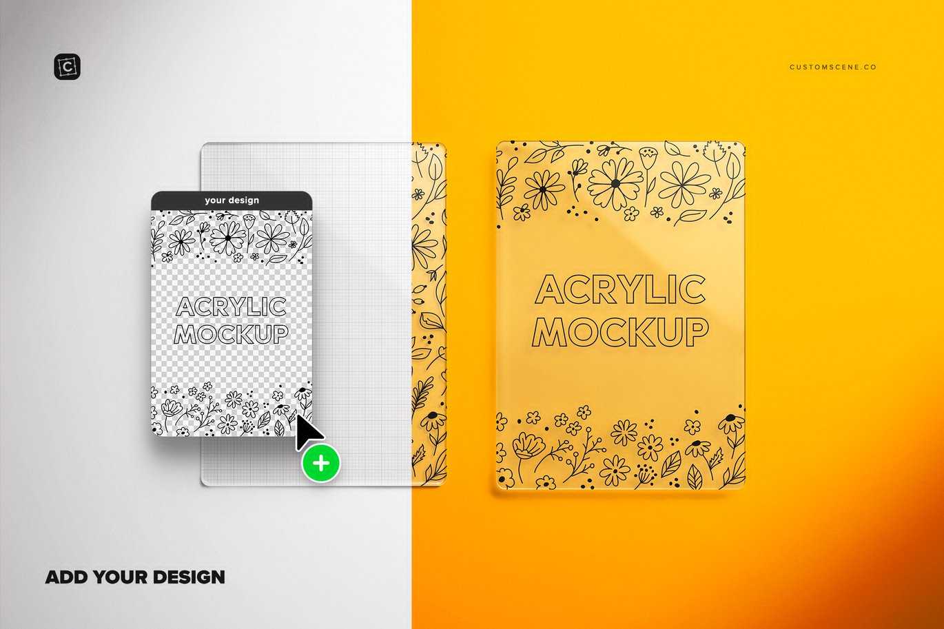 5x7英寸透明亚克力标牌展示样机 5x7in Transparent Acrylic Sign Mockup