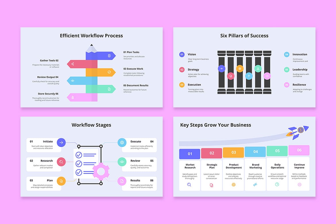 商务指南流程信息图素材 Business Guides Infographics
