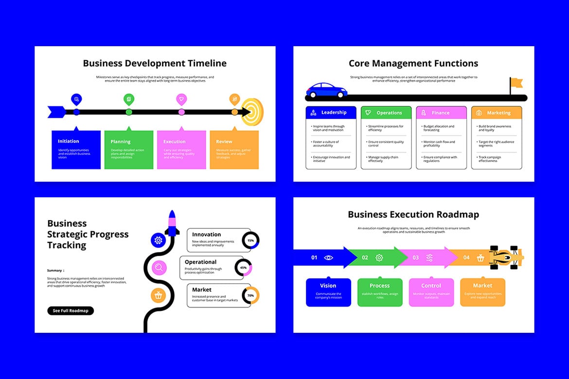 企业管理流程信息图素材 Business Management Infographics