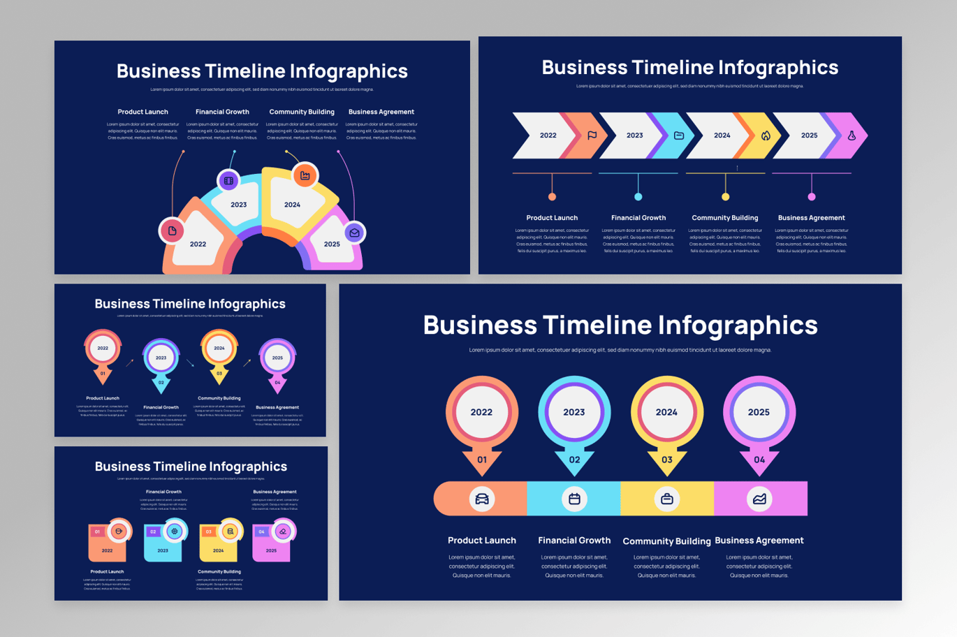 商务时间轴发展历程信息图 Business Timeline Infographics