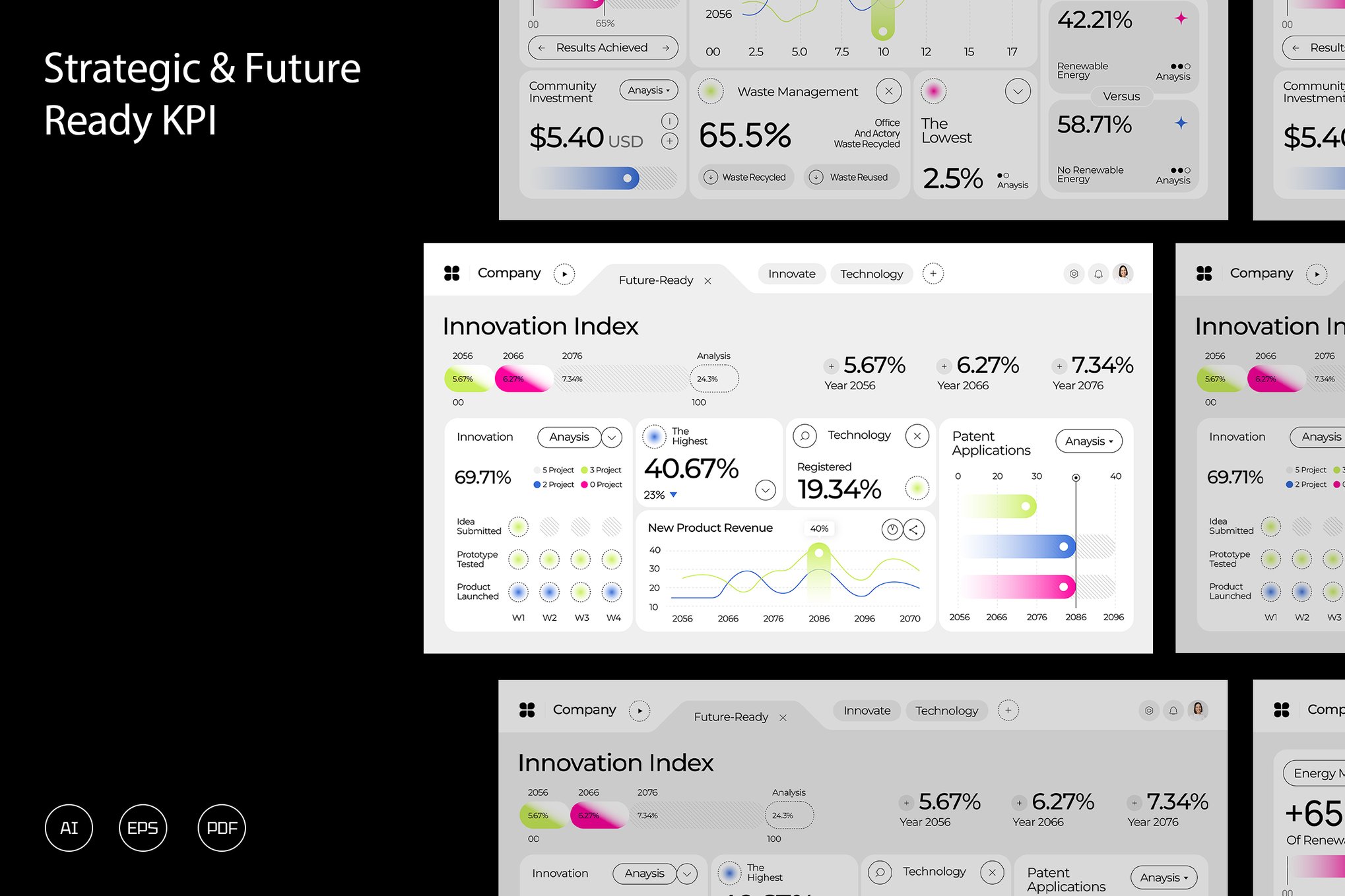 多彩现代战略未来规划信息图表 Colorful Modern Strategic