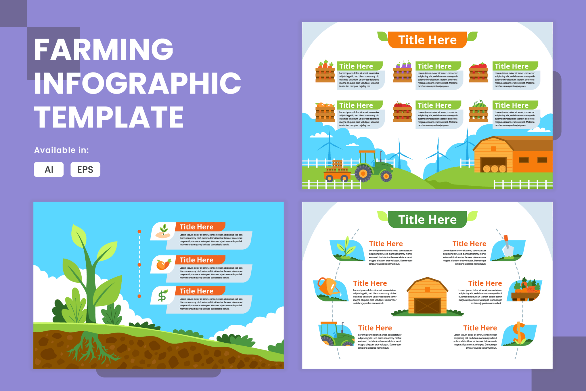 农业主题信息图模板 Farming Infographic Template