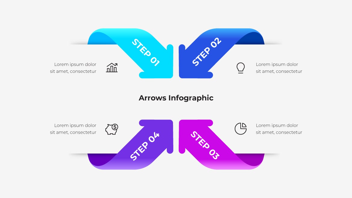 流程箭头信息图模板包 Flow Arrow Infographic Templates Pack
