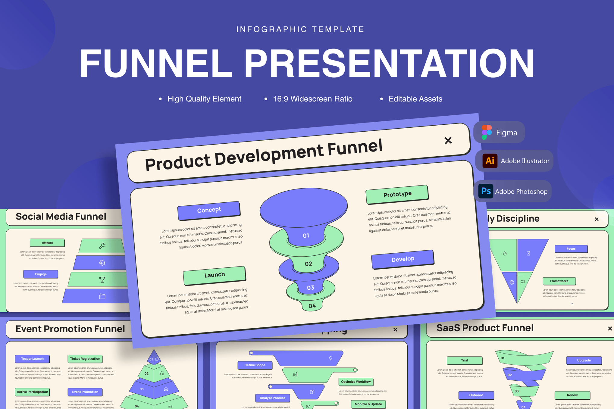 漏斗演示信息图表 Funnel Presentation Infographics